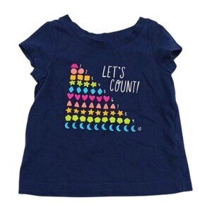 CAT & Jack Shirt Girls Counting Cute Graphic T-Shirt Blue Size 12 Months